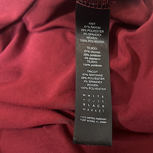 WHITE HOUSE BLACK MARKET BURGUNDY FULL BUTTON UTILITY TEE SMALL - Picture 12 of 12